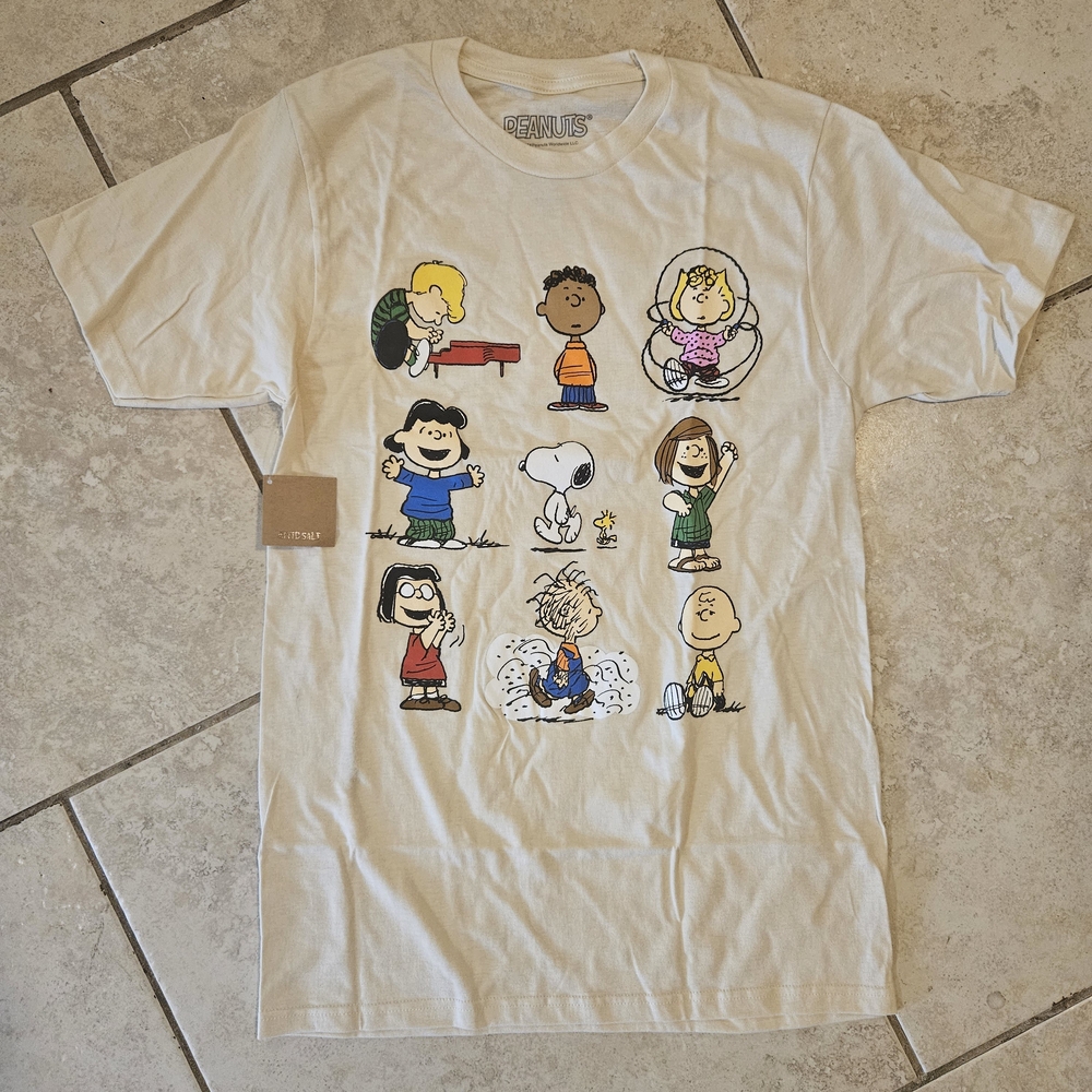 Peanuts T-Shirt - Cream with Colorful Characters